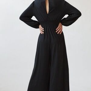 Hutch Black Long Sleeve Wide Leg Jumpsuit